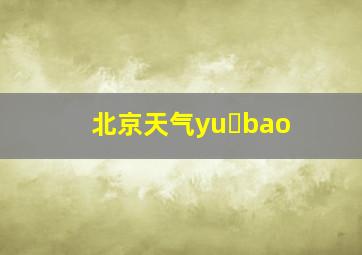 北京天气yu bao